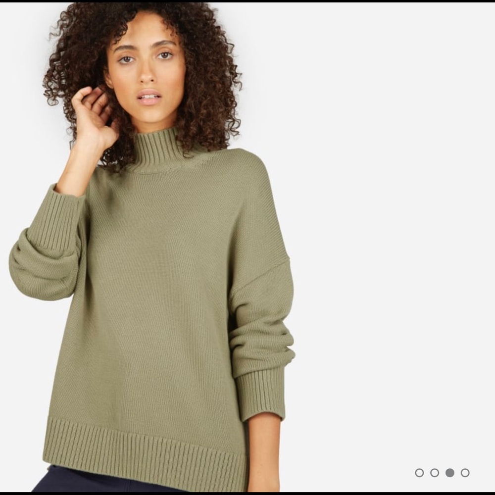 Everlane olive Cotton turtleneck XS